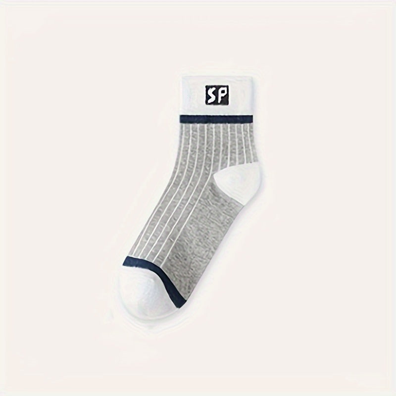 5 Pairs Letter Print Socks Sports Stockings