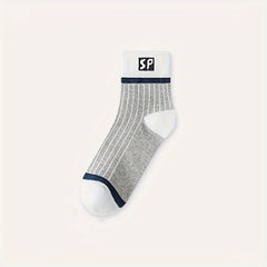 5 Pairs Letter Print Socks Sports Stockings