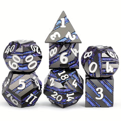 7-Piece Sparkling Metal Dice Set for Board Games