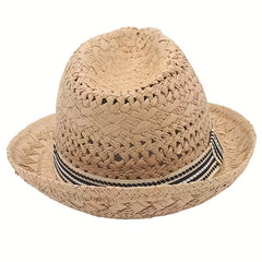 Braided Sun Hat for Kids Straw Hat Outdoor Traveling
