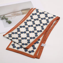 Small Tie Scarf Womens Rhombic Lattice Weekend Casual