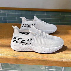 Women's Colorblock Flatform Sneakers Lace Up Breathable Shoes