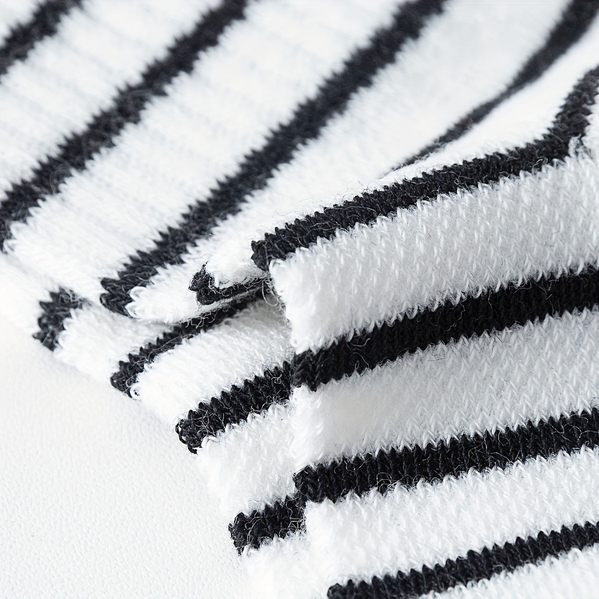 5 Pairs Striped Knit Crew Socks Cotton Boys Girls Accessories