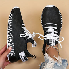 Women's Running Shoes Flying Woven Comfort Athletic Shoes Lace Up