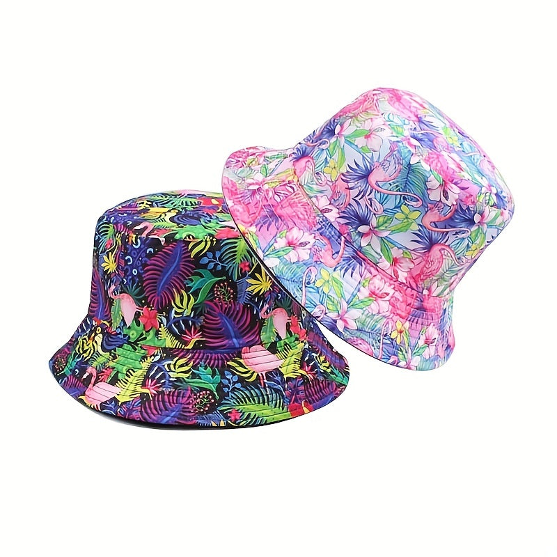Printed Basin Hat Double-sided Bucket Hat Sun Hat
