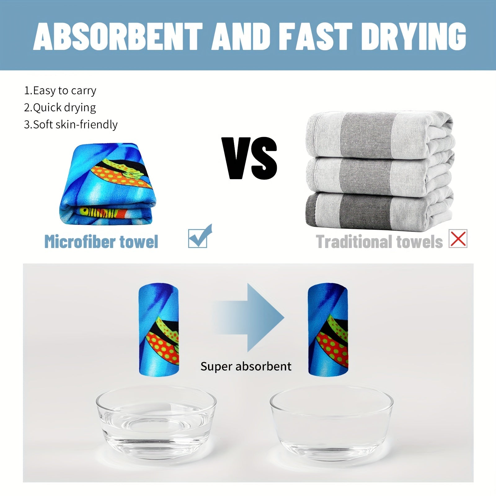 Mutao Microfiber Beach Towels Quick Drying Soft Oversized Compact