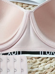 Comfy Push Up Bra Letter Print T Shirt Style