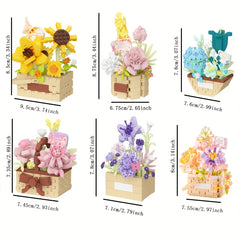 Eternal Flower Building Blocks Succulent & Rose Bouquet Arrangement Home Decor