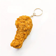 Fried Chicken Keychain Cartoon Key Ring for Adults