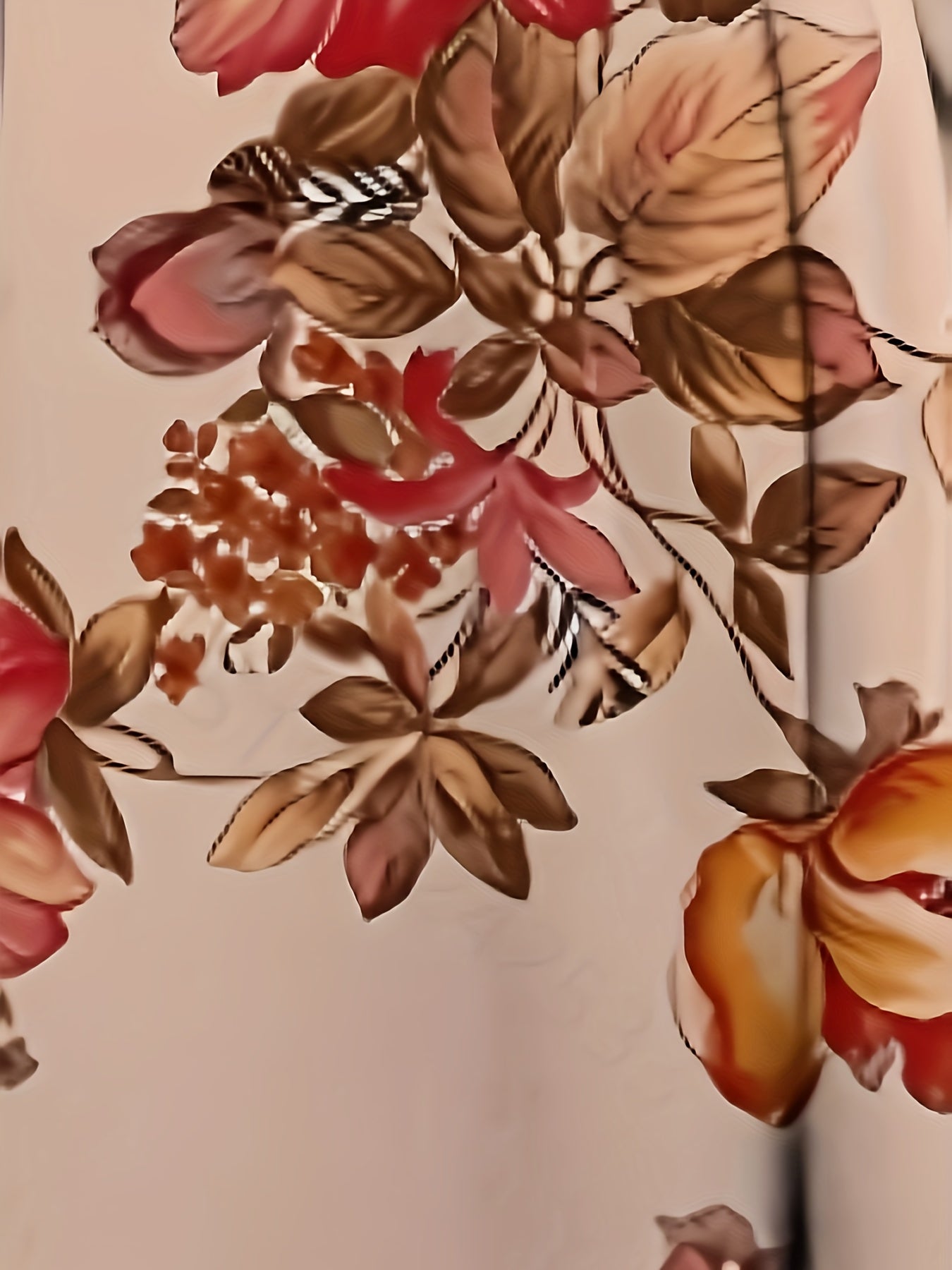 Casual Dress Women's Plus Floral Print Long Sleeve Round Neck