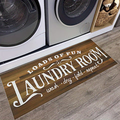 Retro Area Rug Wooden Striped Decor Mat Washable Lightweight Anti-slip Carpet