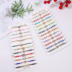 24pcs Girls Evil Eye Adjustable Bracelet Jewelry Accessories For Gift Party