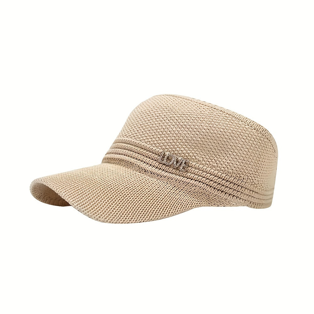Knitted Visor Hat Solid Elastic Sunshade Baseball Cap Casual Sunscreen