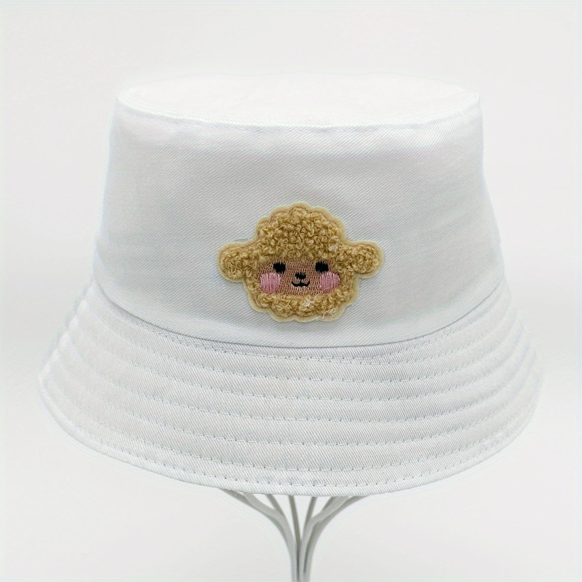 Kids Sheep Embroidered Sun Hat for Outdoor Hiking