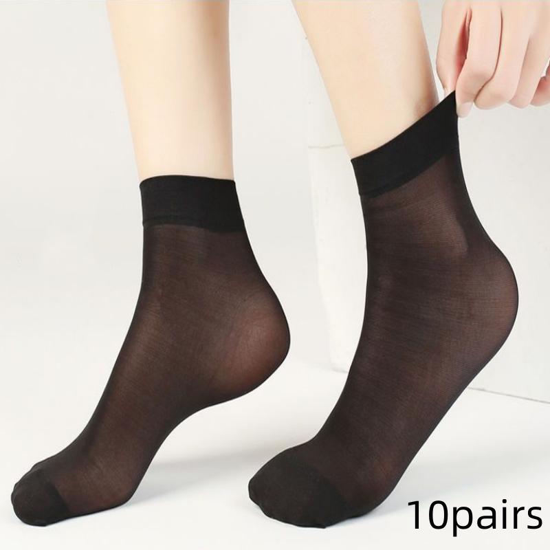 10 Pairs Ultra Thin Short Socks Breathable Lightweight Anti Snag Socks