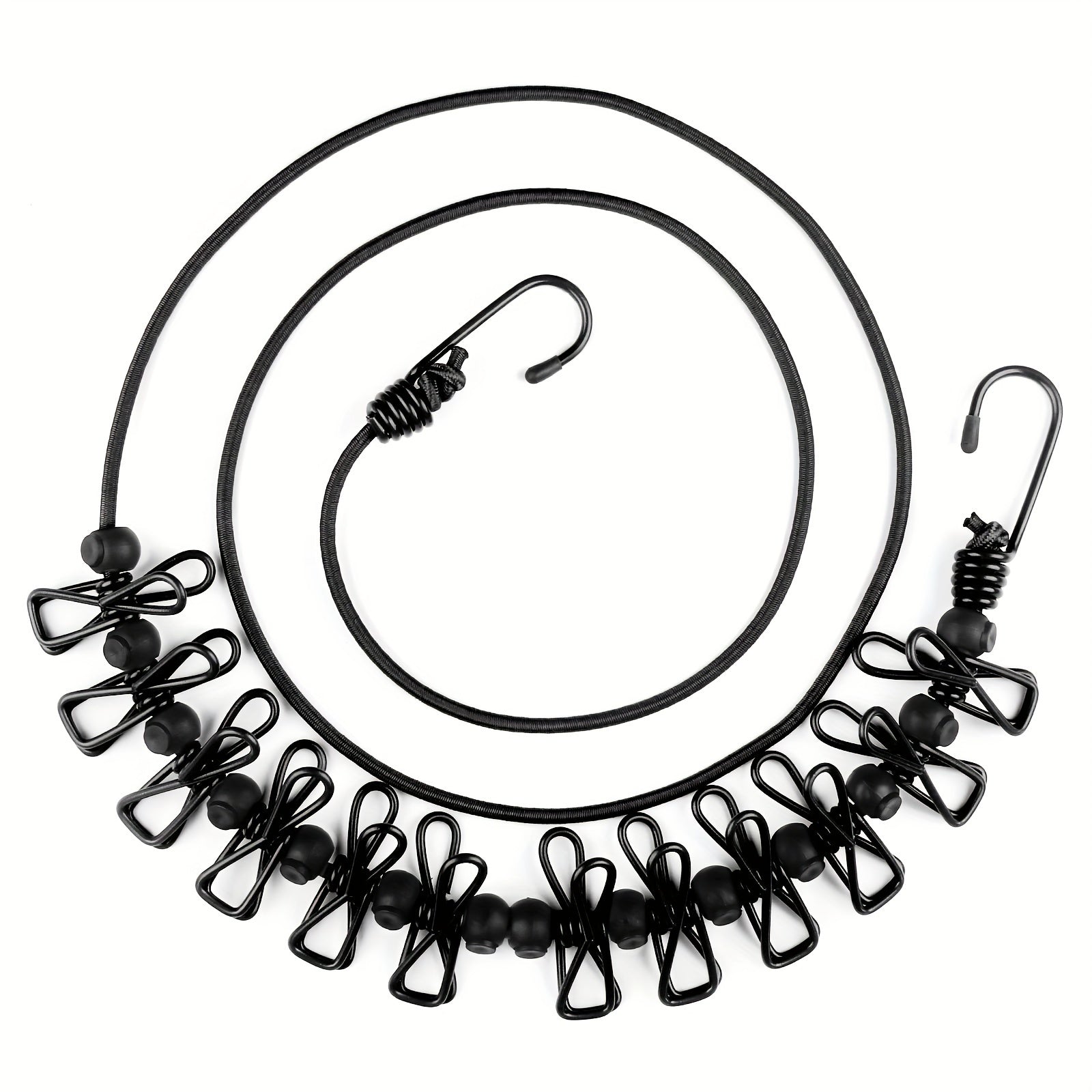 Portable Retractable Clothesline with 12 Clothespins for Indoor Laundry Drying