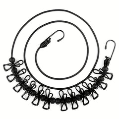 Portable Retractable Clothesline with 12 Clothespins for Indoor Laundry Drying
