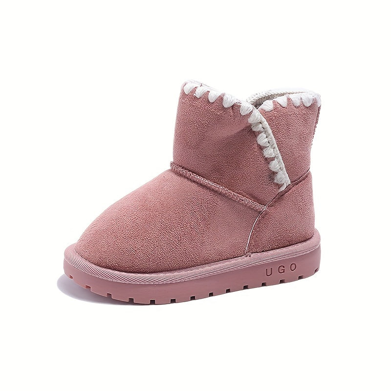 Girl's Warm Snow Boots Cozy Non Slip Ankle Boots Plush Comfy Hiking Shoes