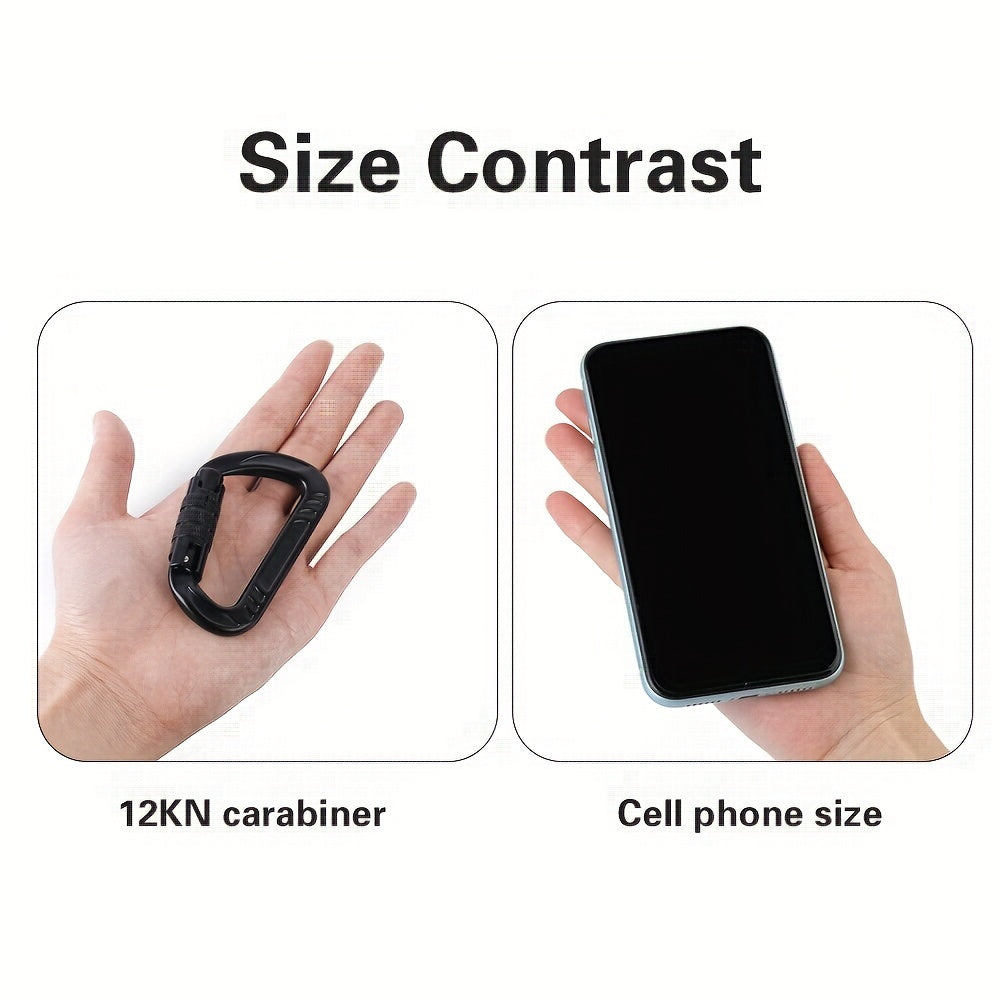 7 62 Cm 12 KN Auto Locking Carabiner Clips Ultralight D Ring Aluminum Carabiner