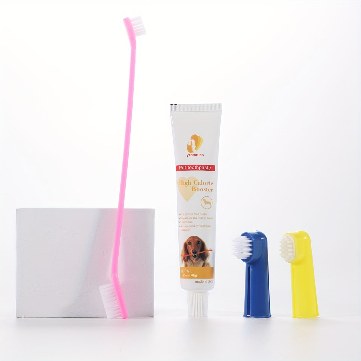 Pet Toothbrush Toothpaste Set for Cats & Dogs Dental Care