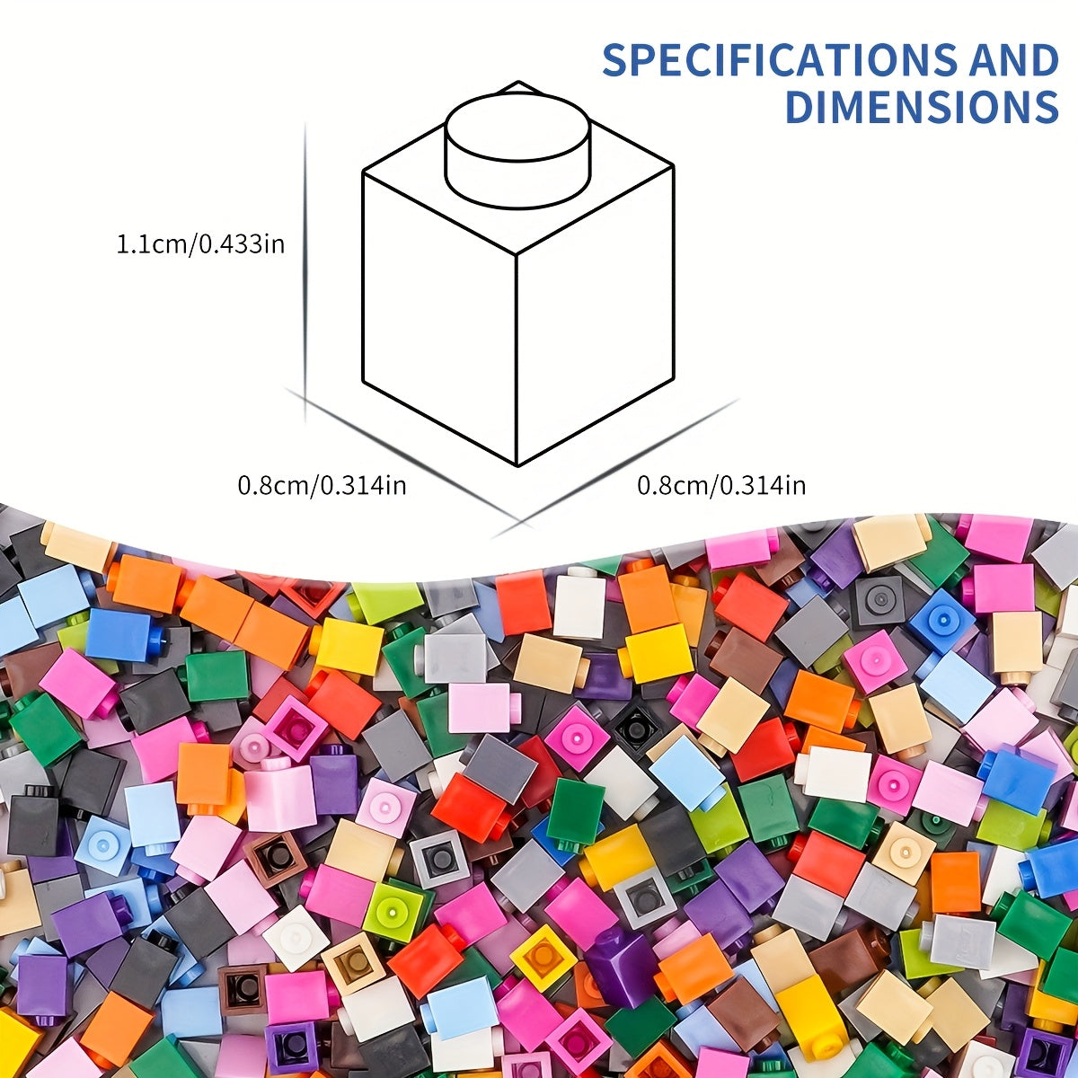 440pcs 1x1 High Brick Building Blocks Toy, Boys Girls DIY Construction Set