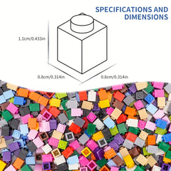 440pcs 1x1 High Brick Building Blocks Toy, Boys Girls DIY Construction Set