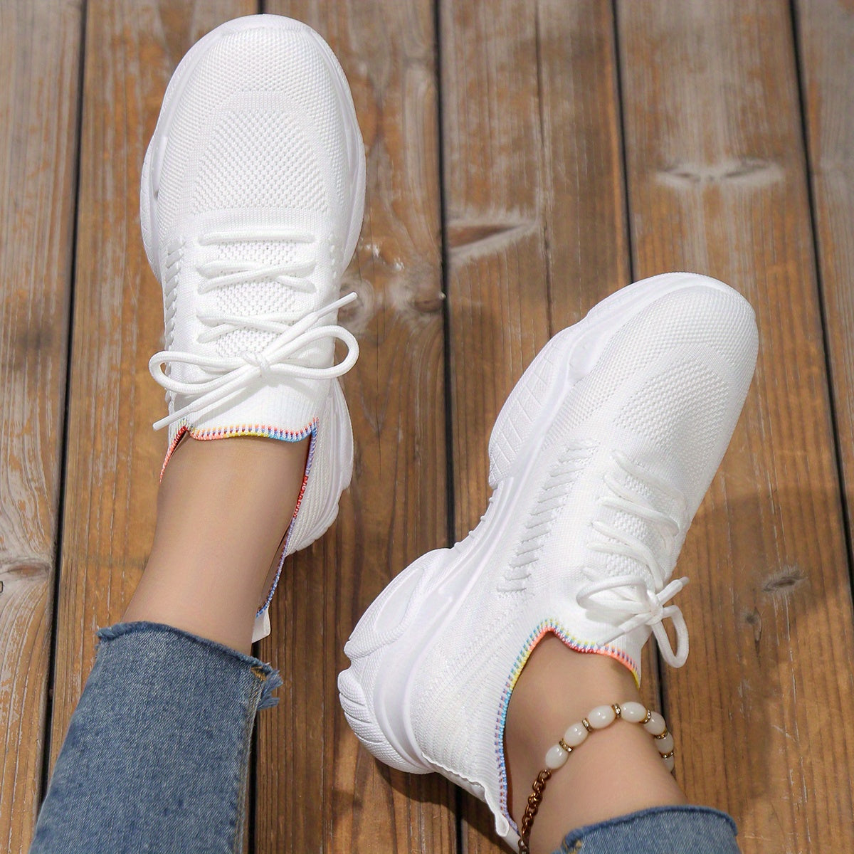 Women's Chunky Sneakers Breathable Low Top Running Trainers