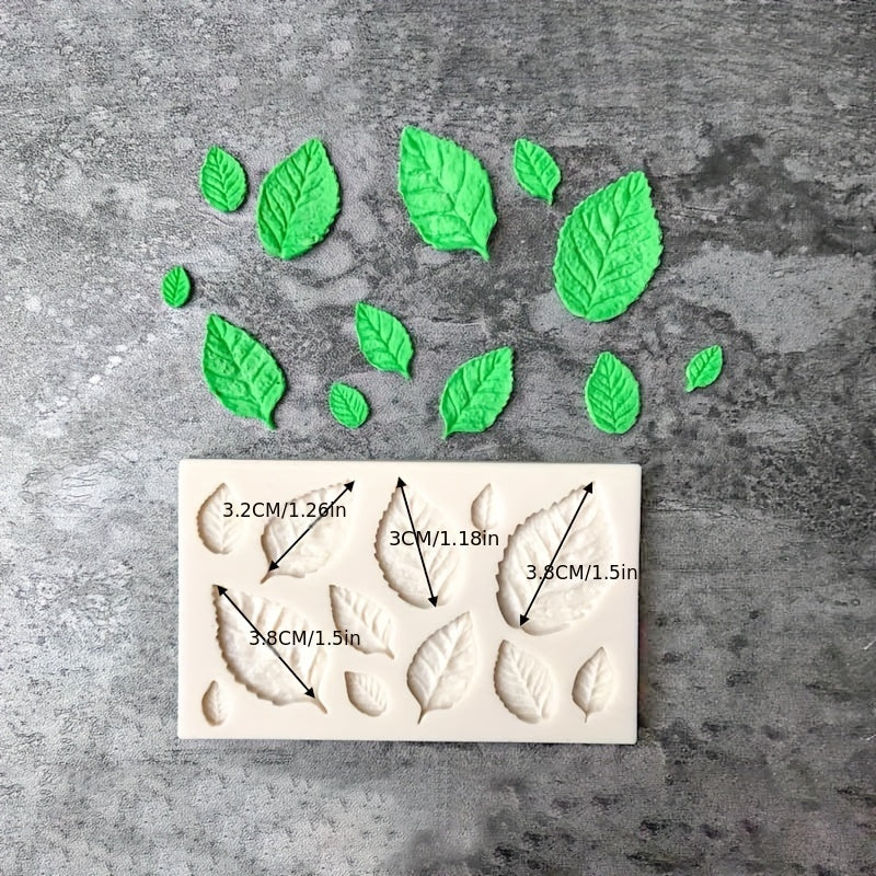 Tree Leaf Shaped Chocolate Mold 3D Silicone Mold Rose Leaves Candy Mold