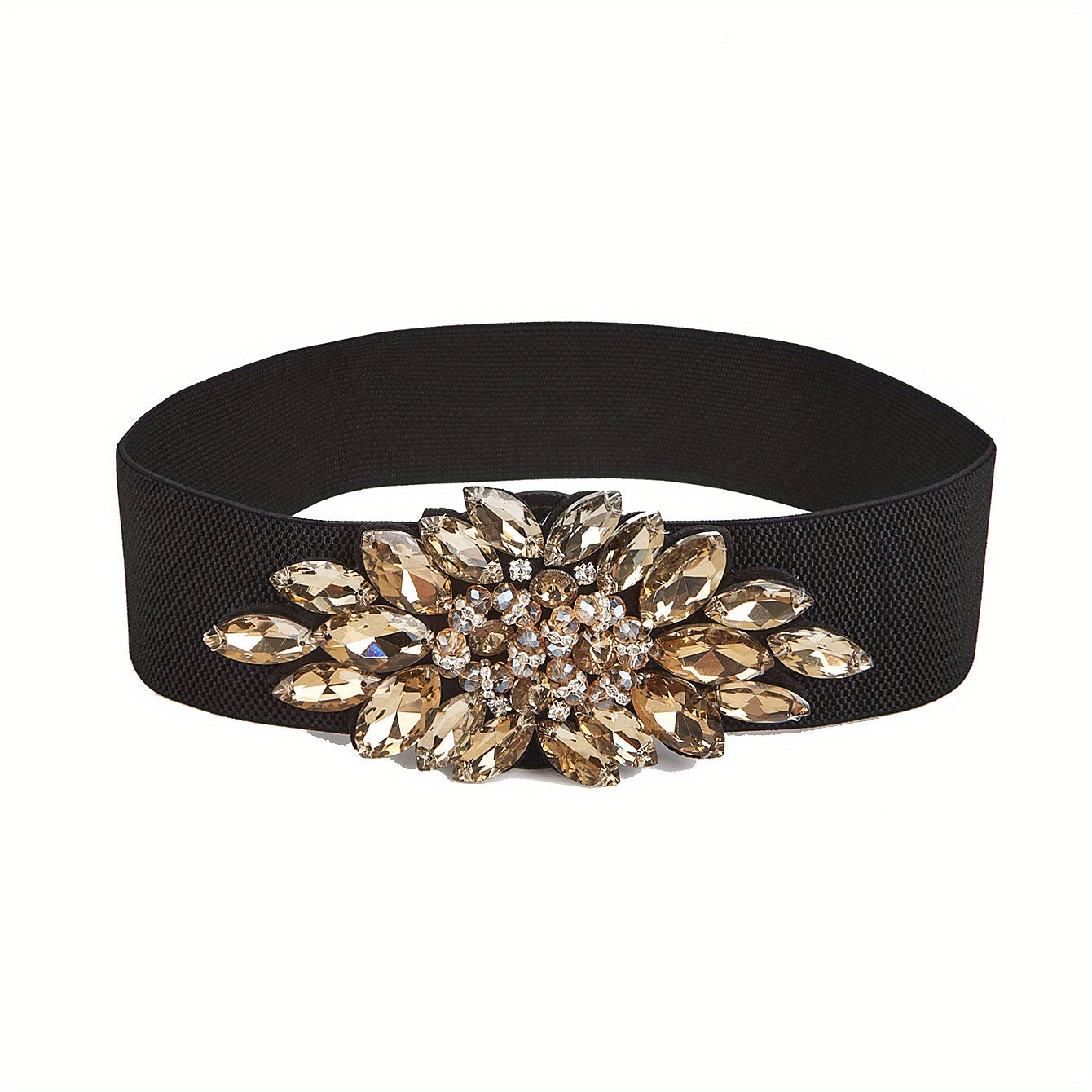 Vintage Rhinestone Crystal Wide Waistband Belt