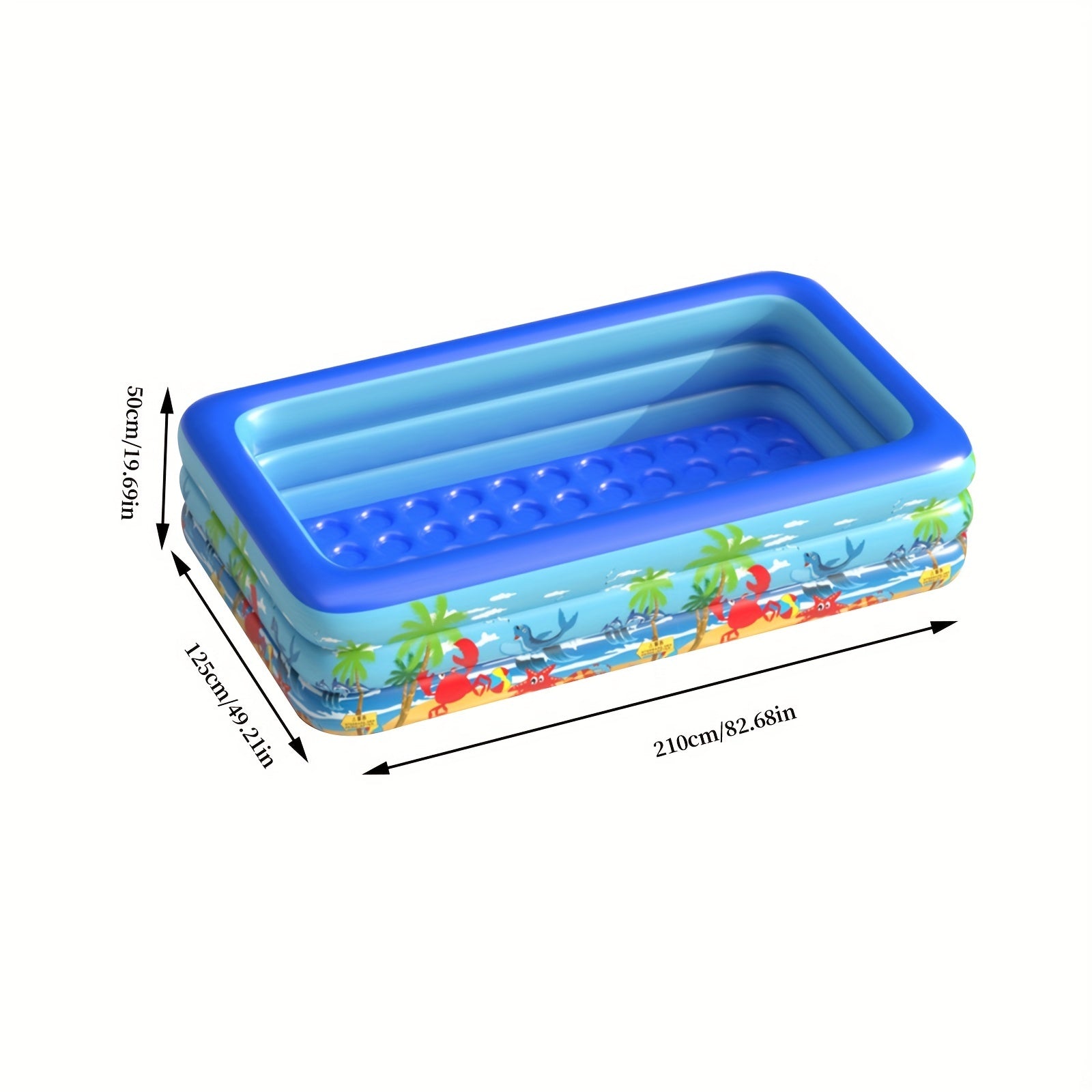 Family Paddling Pool 82inch Three Ring Large Ocean Ball Pool