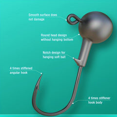 50pcs 7g 20g Fishing Hook Set Stiffened Jig Head Hooks Barbed Hooks