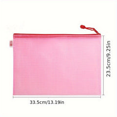 10pcs Zipper File Bag A4 Size Sorting Storage