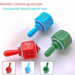 Colorful Wooden Spinning Top Toy Board Game for Leisure