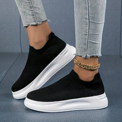 Women's Knit Slip On Sneakers Soft Sole Breathable Shoes