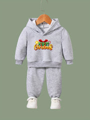 MERRY CHRISTMAS Print Hoodies Pants Set For Kids Spring Fall Sports Gift