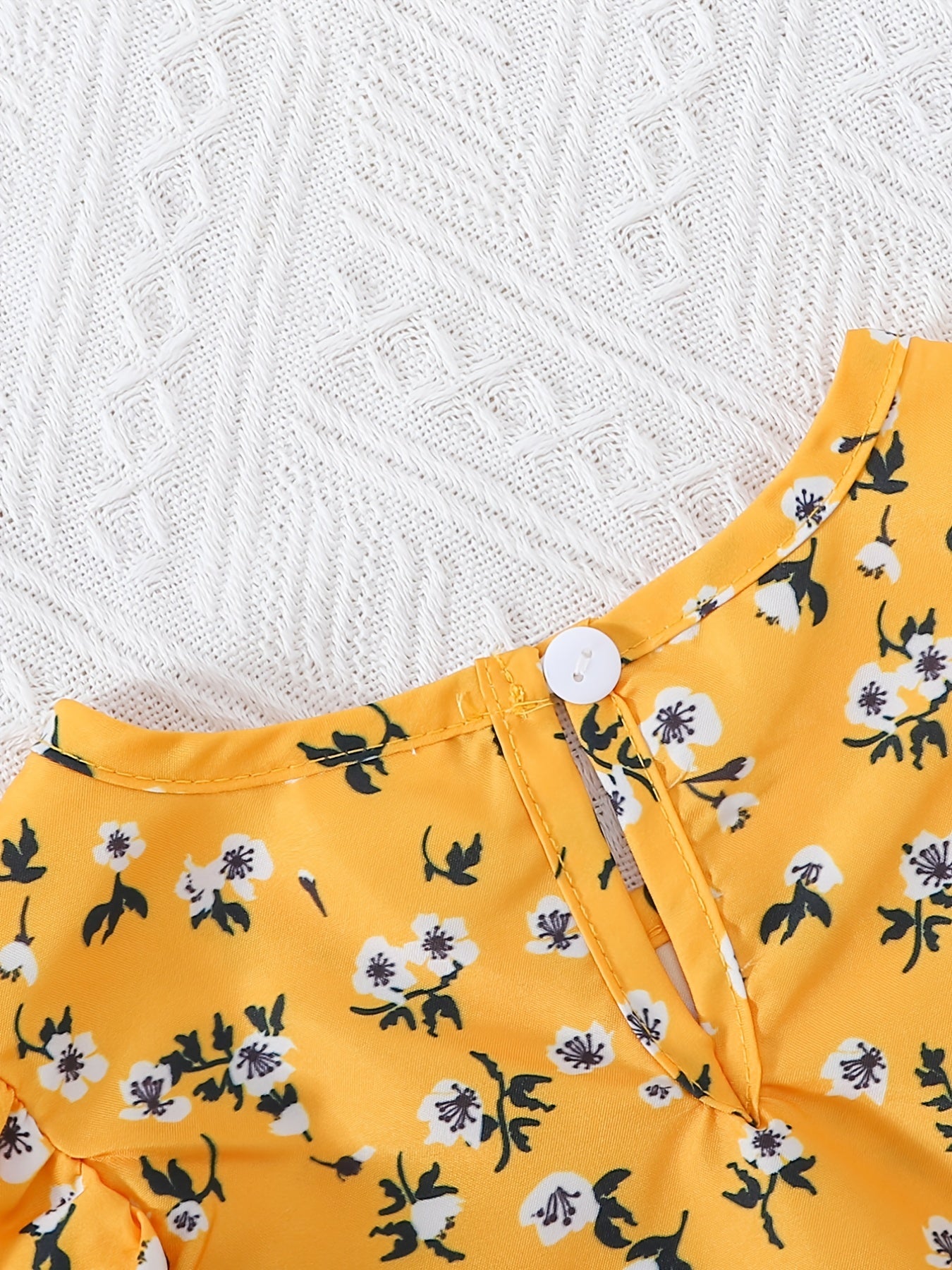 Toddler Baby Girls Dresses Summer Flutter Sleeve Floral Pleated Casual Dress