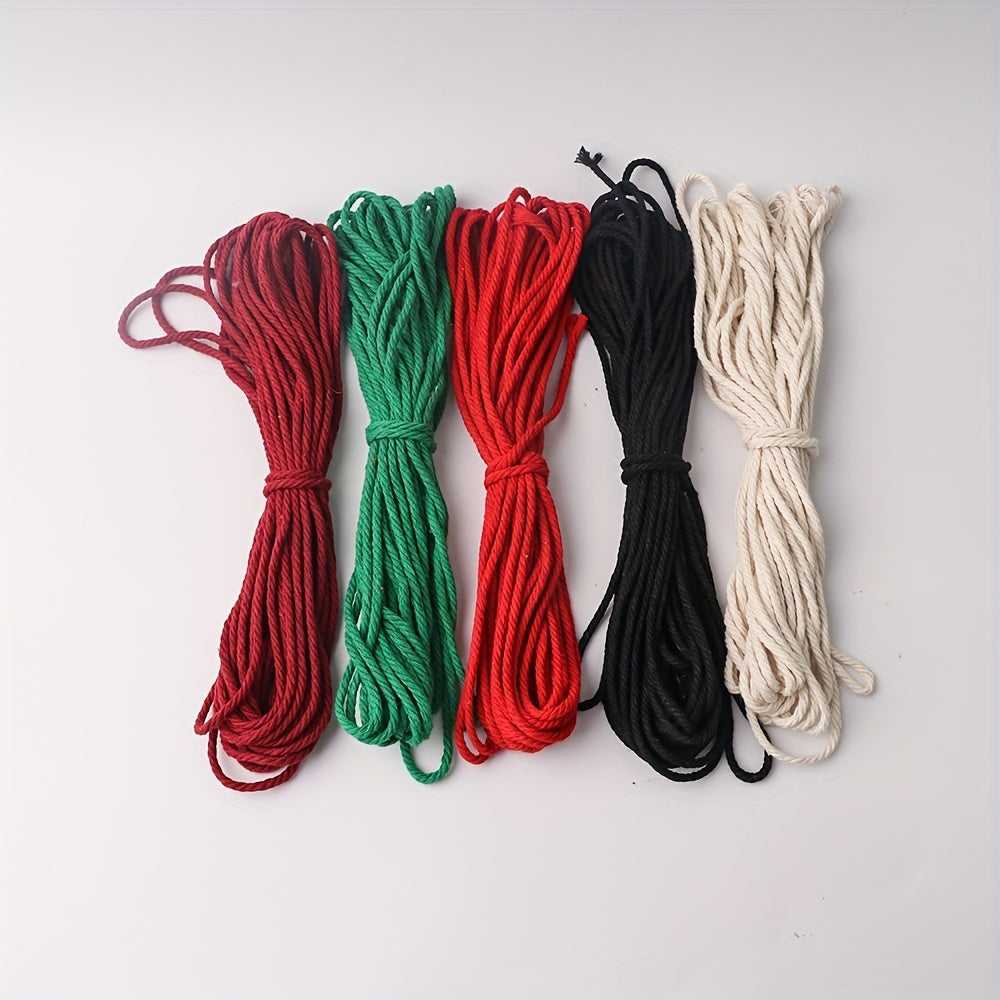 Colorful 3mm 22 Yards Macrame Cord 4 Strand Cotton Rope