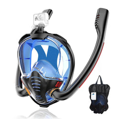 180 Degree Panoramic Full Face Snorkel Mask Anti Leak Dry Top Set