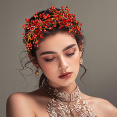 Vintage Flower Rhinestone Headband Bridal Hair Accessory