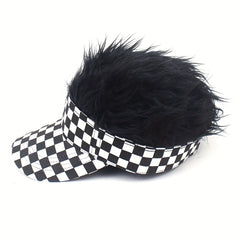Spiked Baseball Cap Golf Cap Sun Hat With Wig Novelty Sports Cap
