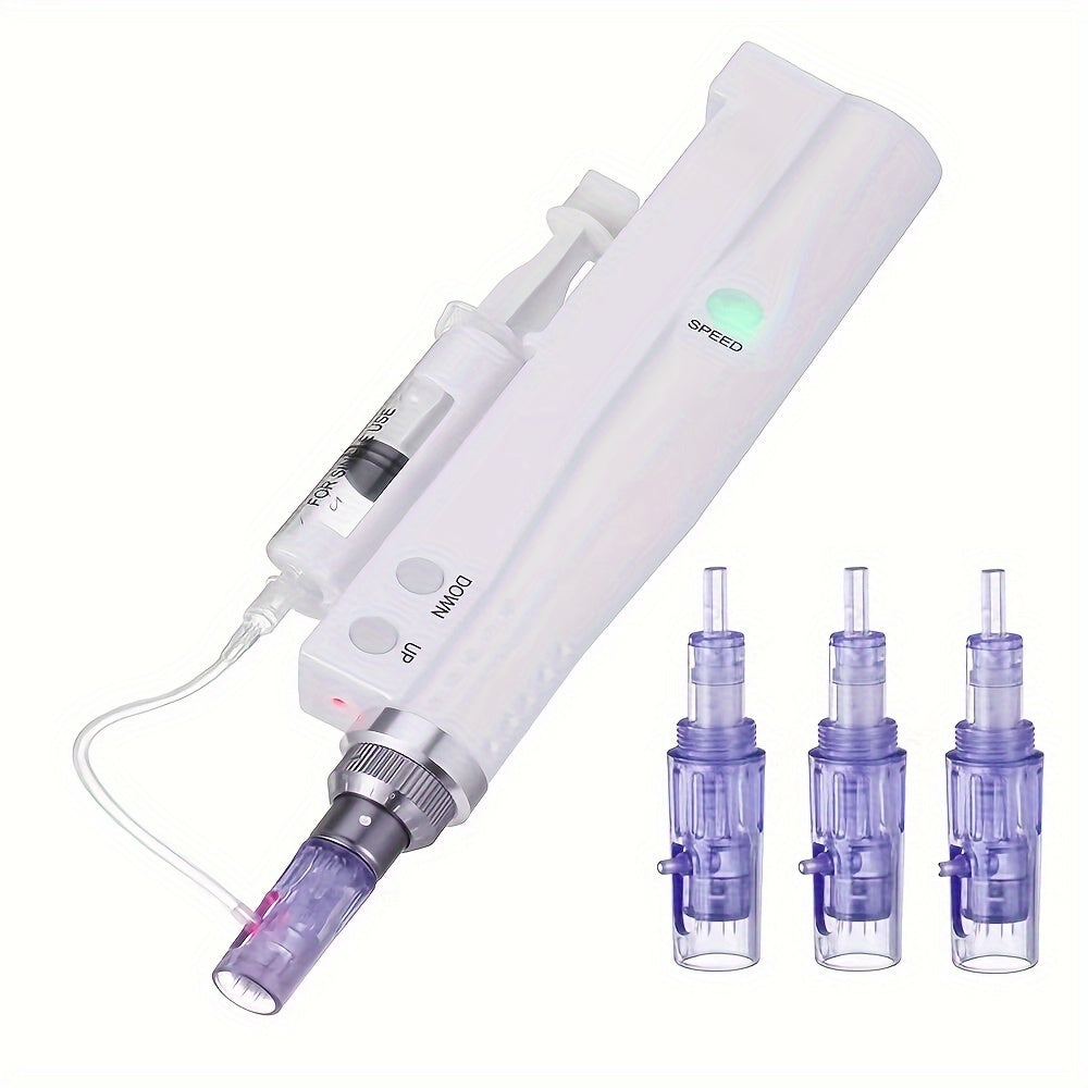 Skin Care Beauty Instrument with 2Pcs Square Crystals, 9Pins, 12Pins