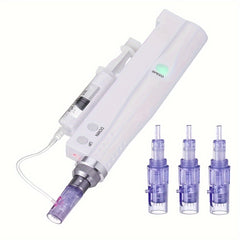 Skin Care Beauty Instrument with 2Pcs Square Crystals, 9Pins, 12Pins