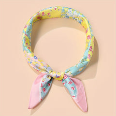Floral Print Bandana Silk Scarf Headband Handkerchief Face Covering