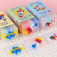 6pcs Outer Space Erasers - Party Favors Classroom Prizes Easter Egg Stuffers