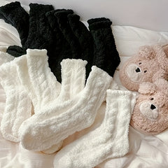 5 Pairs Plush Warm Floor Socks Comfortable Style