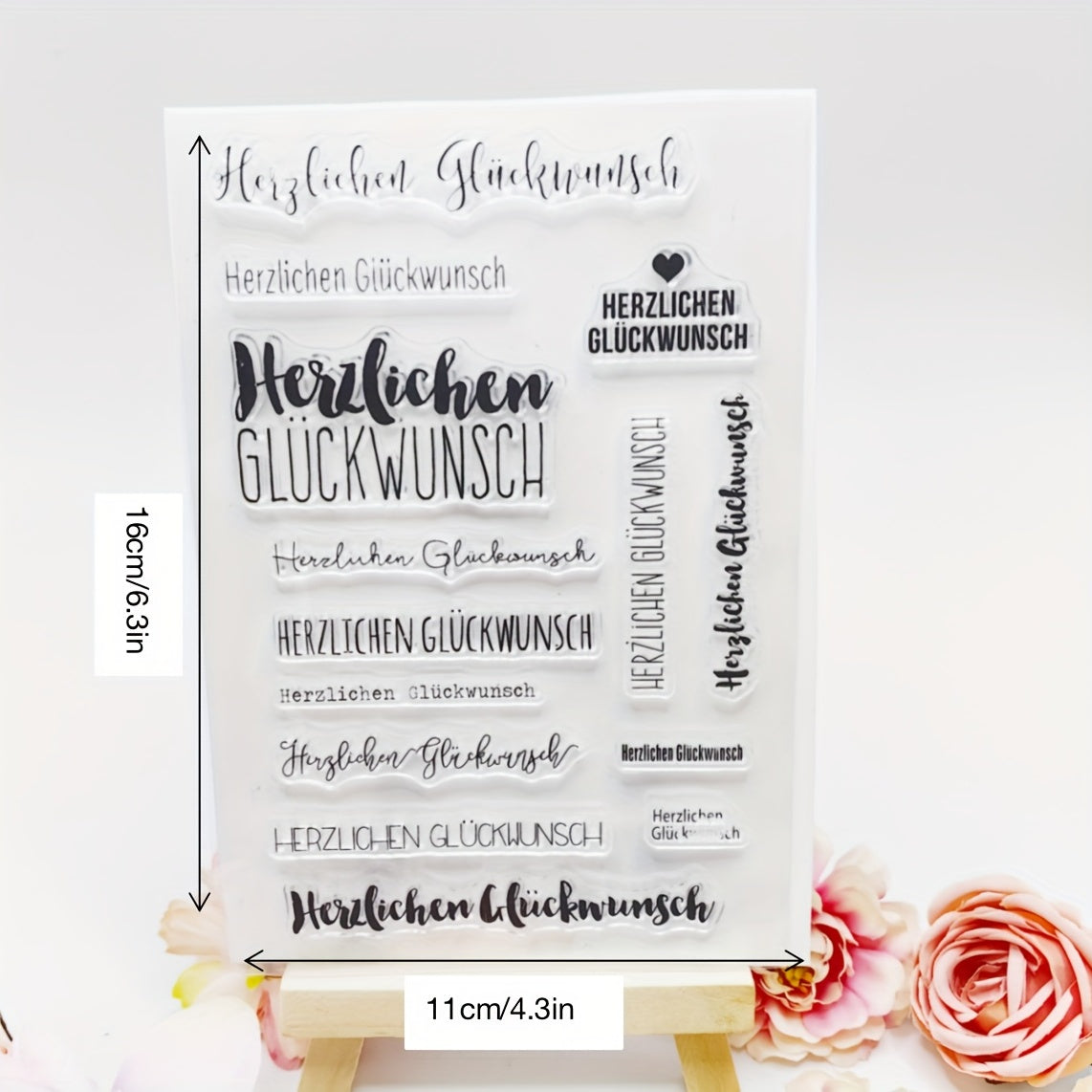 Transparent Silicone Blessing DIY Birthday Gift 16x10cm