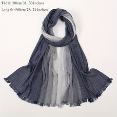 Cotton And Linen Sunscreen Long Scarf For Men Women
