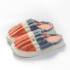 Men's Striped Memory Foam Cozy Slippers Winter