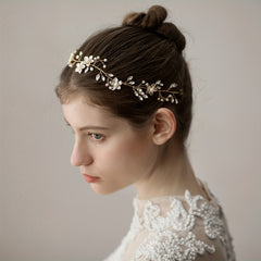 Crystal Faux Pearl Head Piece Head Jewelry Women's Hair Accessories