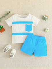 2pcs Baby Boys Casual T-shirt & Shorts Set